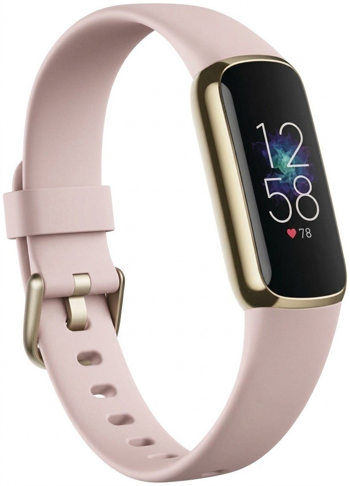 Fitbit Luxe Activity Tracker - Pink Band Gold Case HRM Step Counter Hydration