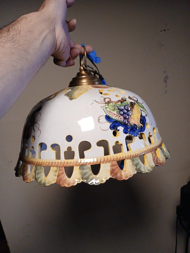 Antique Chandelier Ceramic Pottery Hanging Light