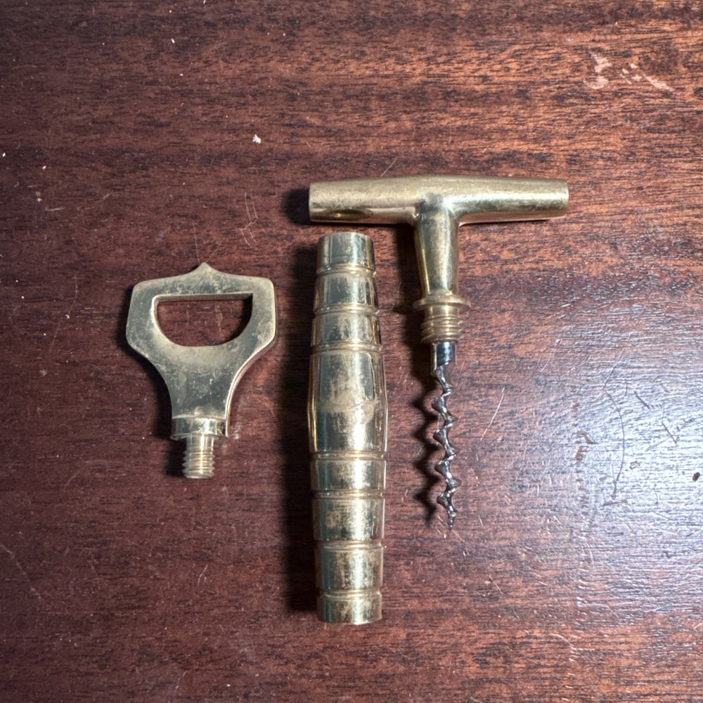 Brass Corkscrew And Bottle Opener