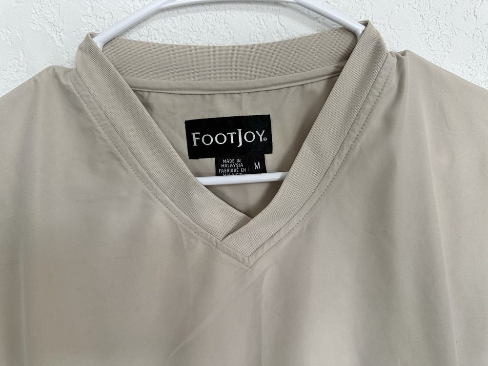 FootJoy V Neck Windbreaker Golf Shirt Jacket Men Sz Medium Pullover Short Sleeve
