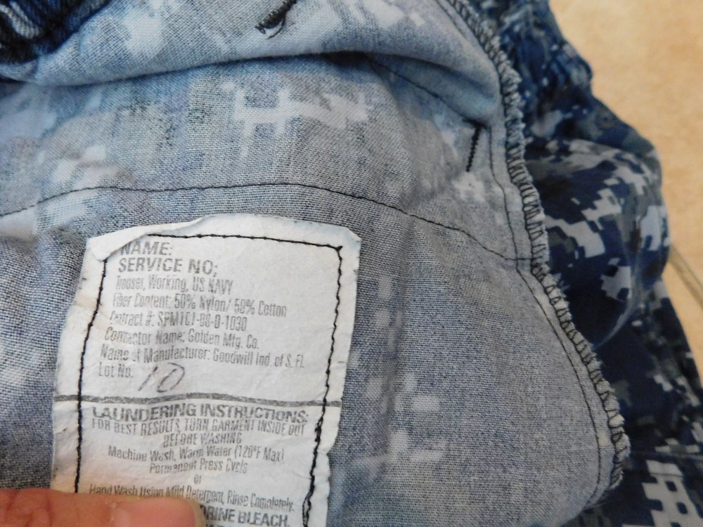 US NAVY WORKING TROUSER PANTS SIZE SMALL- X SHORT