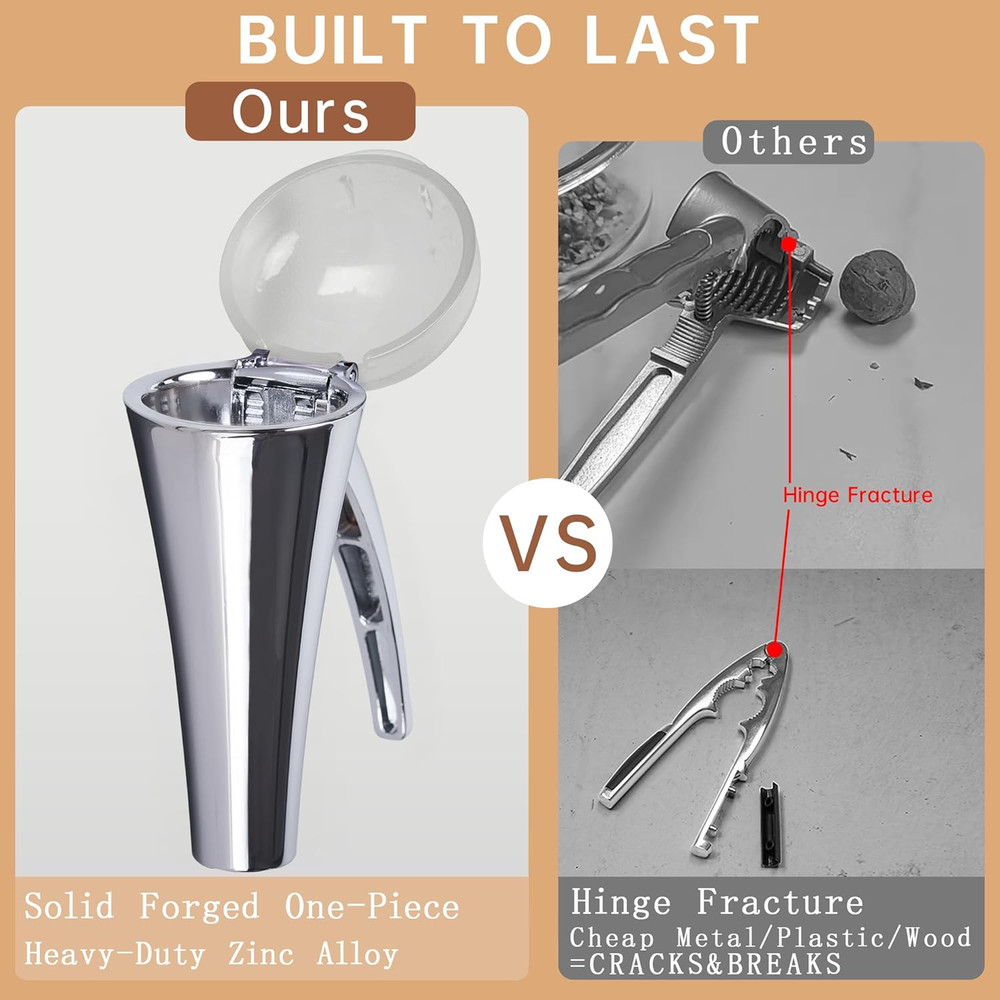 Nutcracker: Effortlessly Cracks Large to Medium Nuts, Heavy Duty Nut Cracker Too