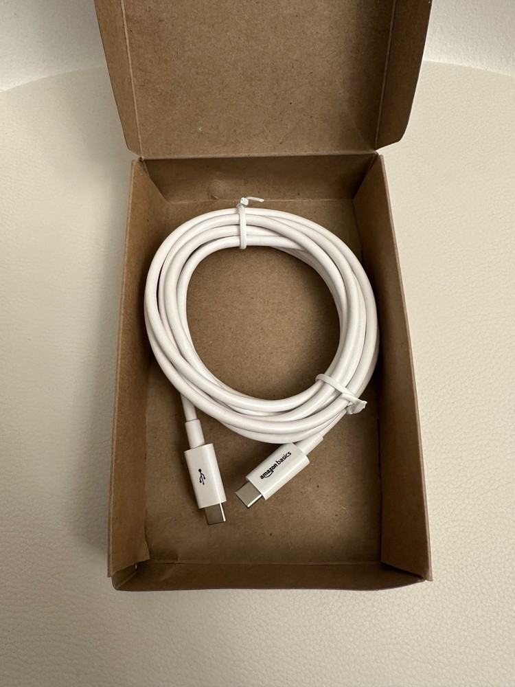 Amazon Basics USB-C to Fast Charger Cable, 9-Foot, White