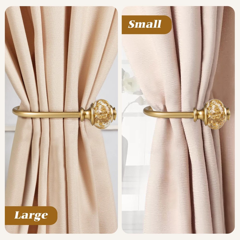 2 Pack Gold Curtain Holdbacks, Decorative Drapery Tiebacks (2 Pack/1 Pair), C...