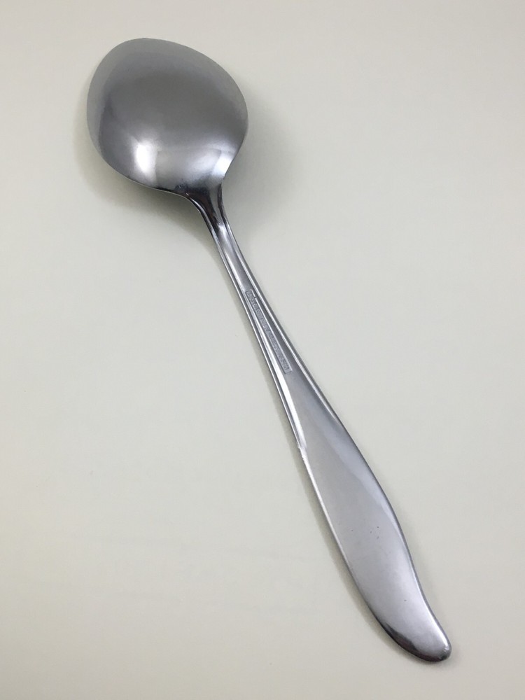 SILHOUETTE SST1 Rose Pattern Stainless Japan Solid Serving Spoon 8 1/4"