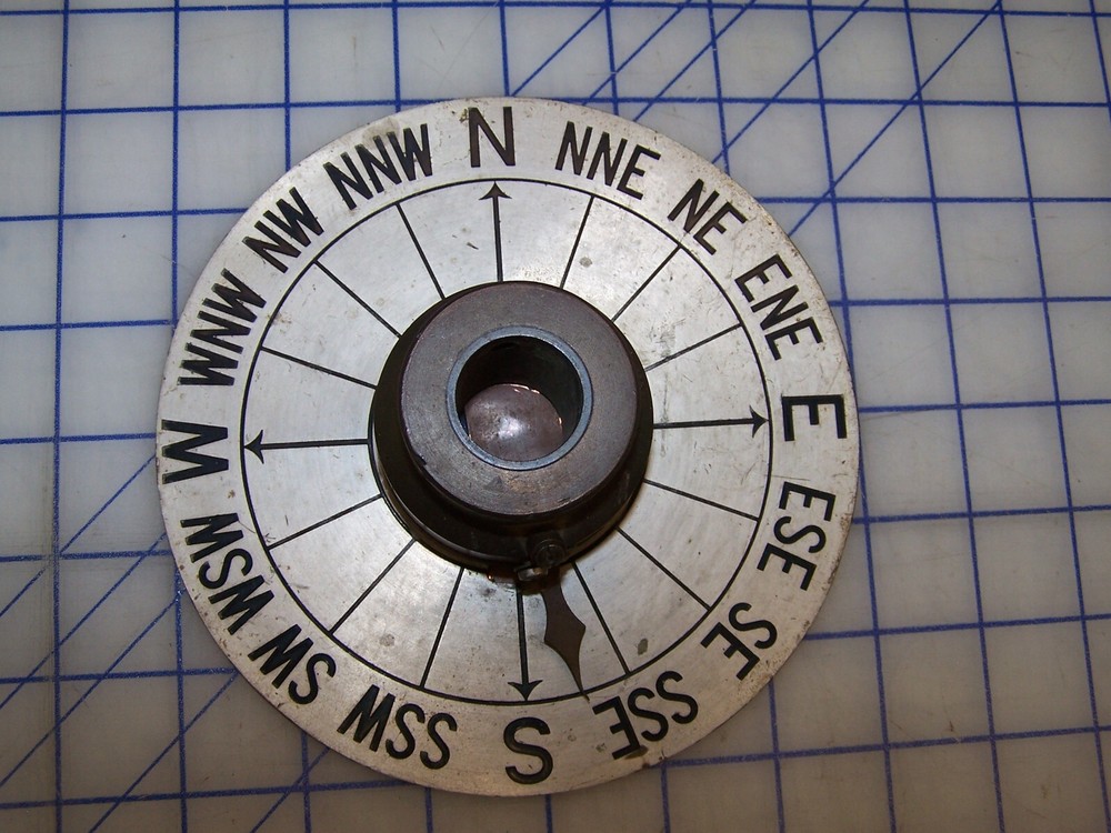 Vintage Ships Compass 6" Card w/Brass Bushing