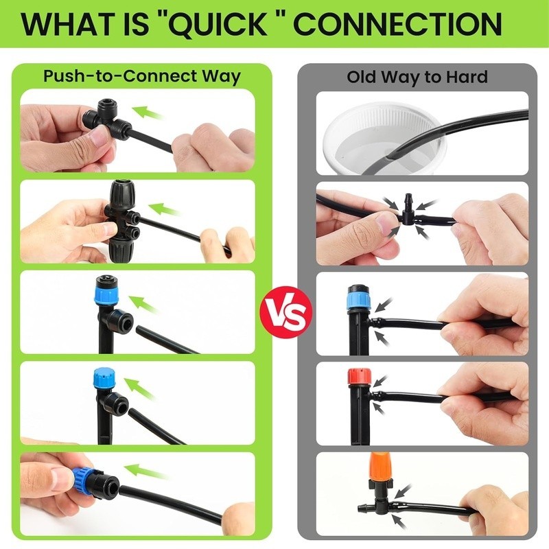 230FT Drip Irrigation Kit Automatic Watering System Easy Install Water Efficient