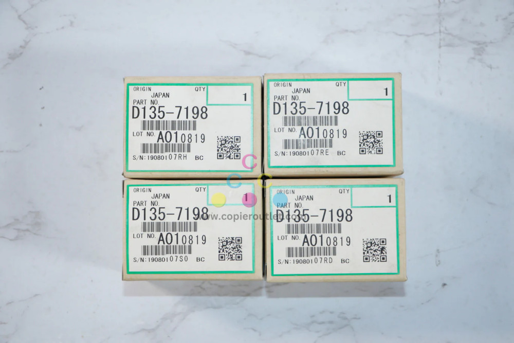 4 OEM Ricoh MPC6502SP, MPC8002SP Reverse Exit Driven Roller D135-7198(D1357198)