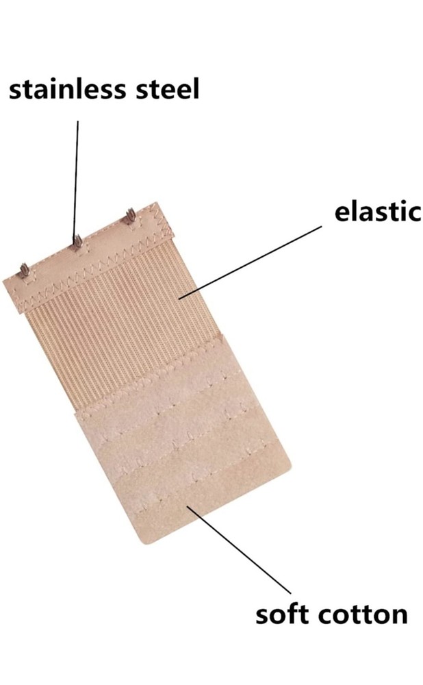 Set Of 6 Bra Extender 3 Hooks with Elastic 3 Rows 7023
