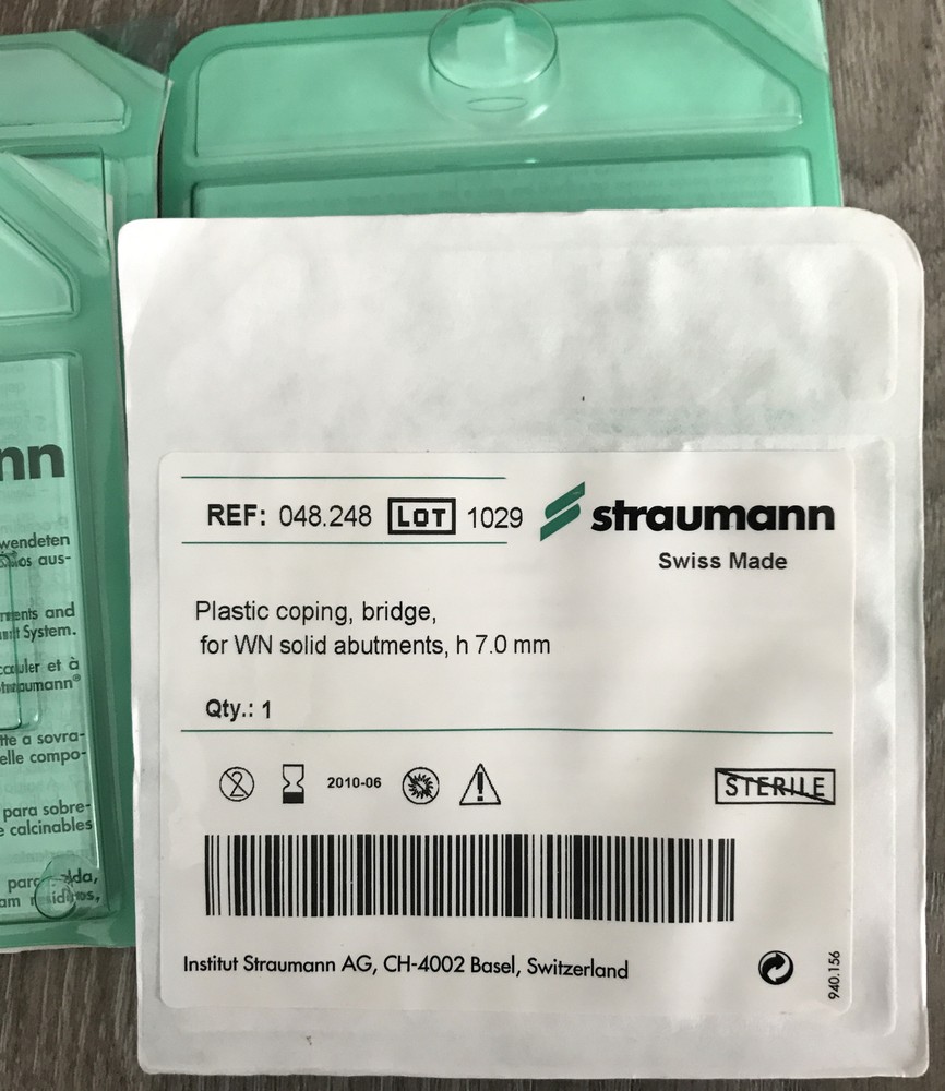 Straumann Plastic coping, Bridge, For WN solid Abutments, h 7.0mm