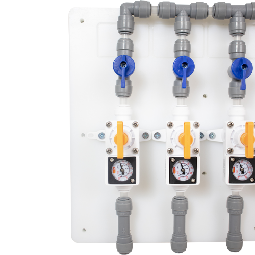 Duotight Draft Regulator Board | Gas Manifold | 6 Way w/ Valves & all shown