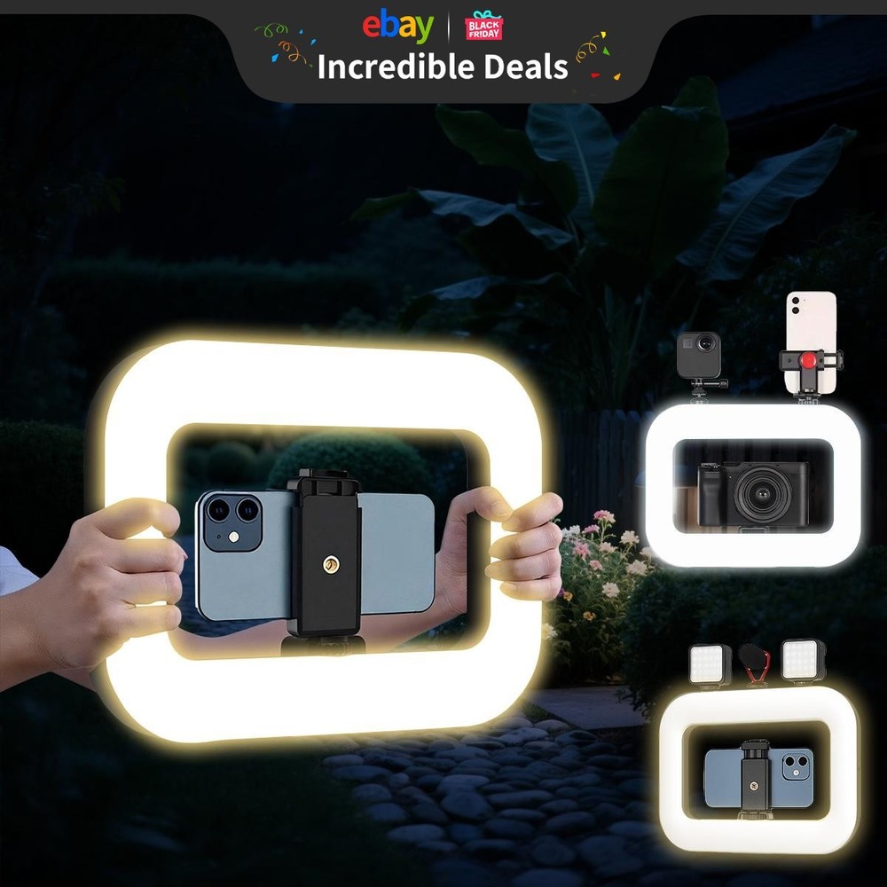 Handheld Fill Light, Rechargeable Selfie Ring Light Cordless Square Fill Light