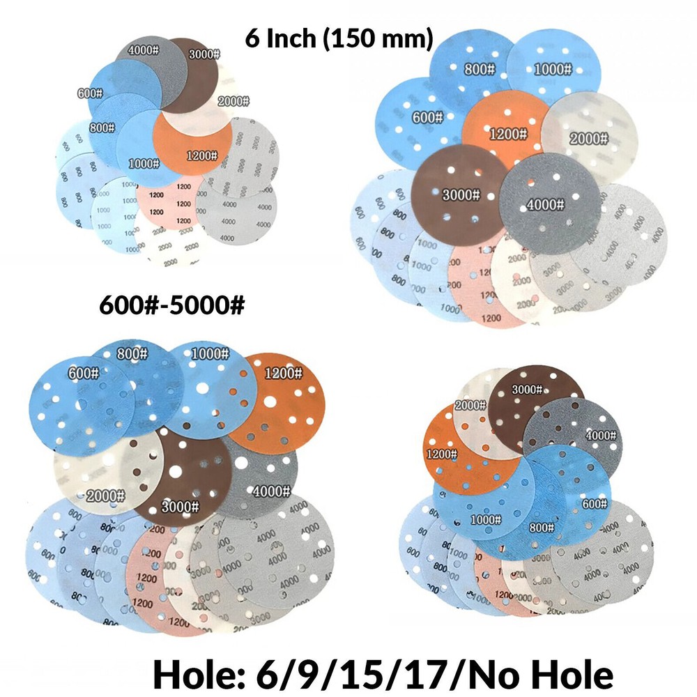Sanding disc 150mm eccentric sandpaper sanding sheets grain P600-P5000