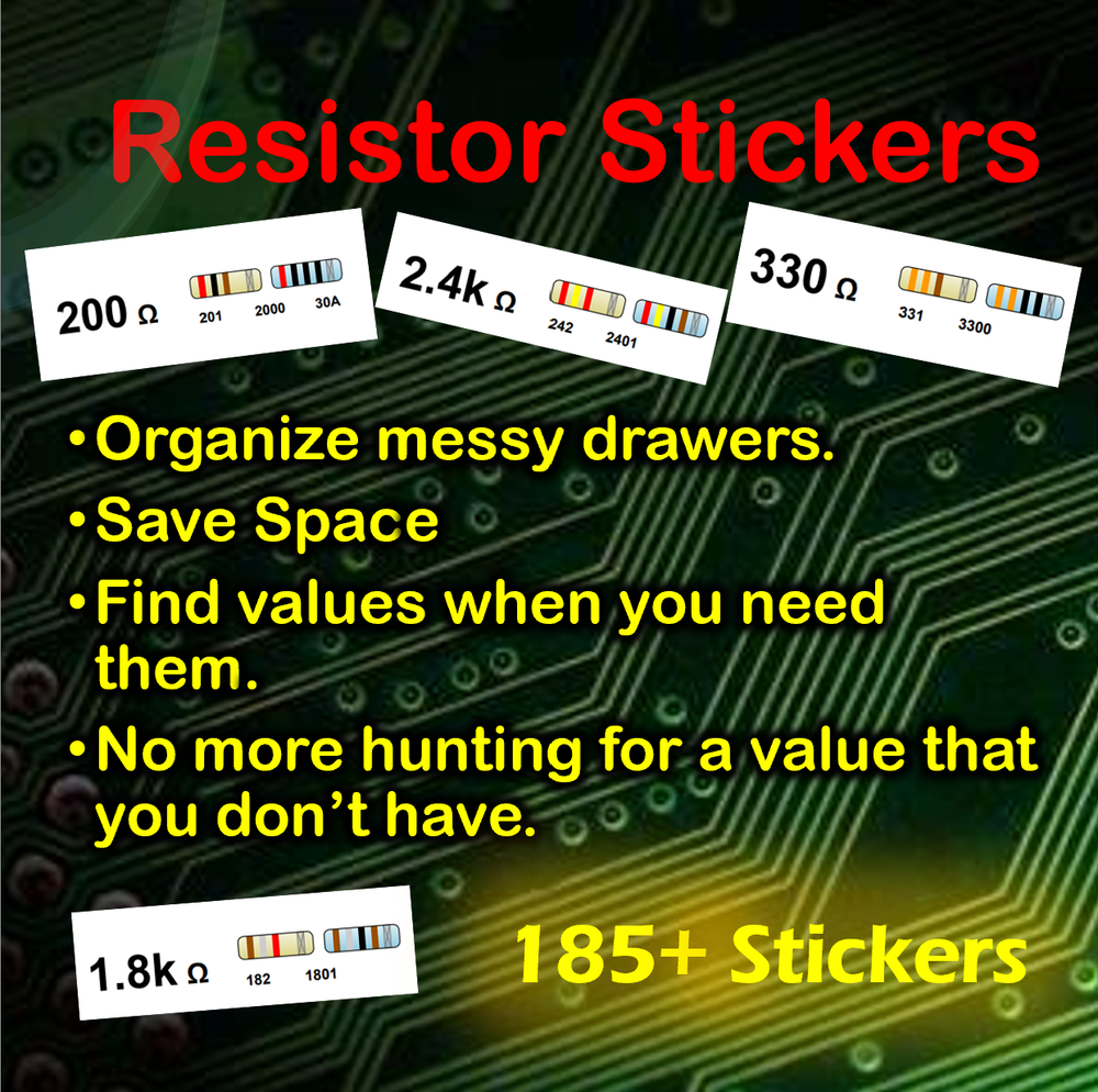 Resistor Organization Sticker System - Color Coded