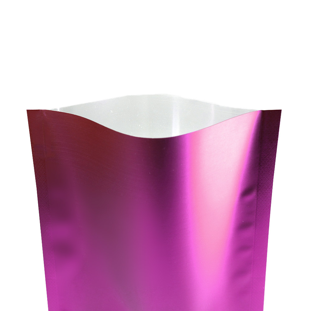 Multiple Colors & Sizes Shiny Clear Front Matte Back Open Top Pouch Bag M9