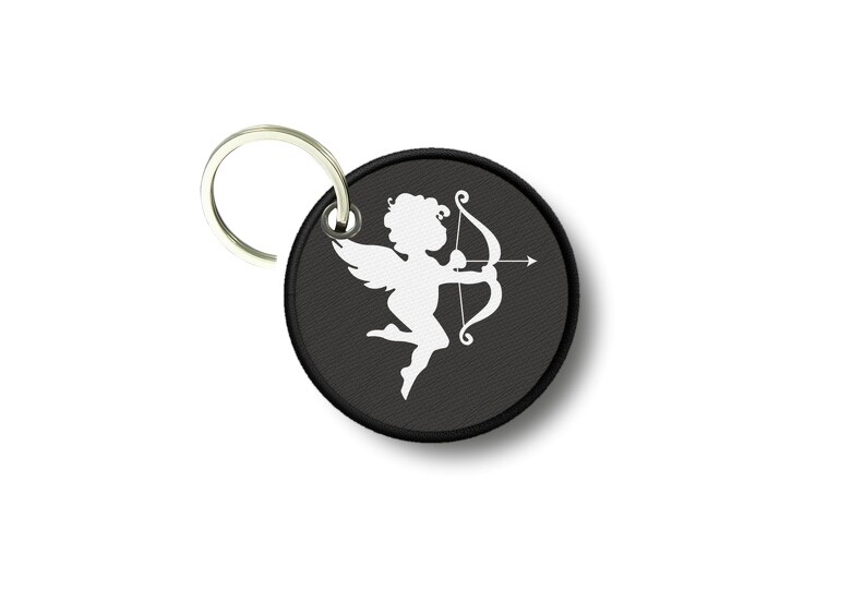 Keychain Round Printed Double-Sided Cupid Angel