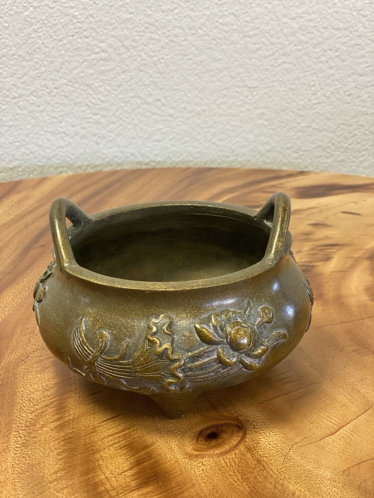 chinese brass incense burner vintage