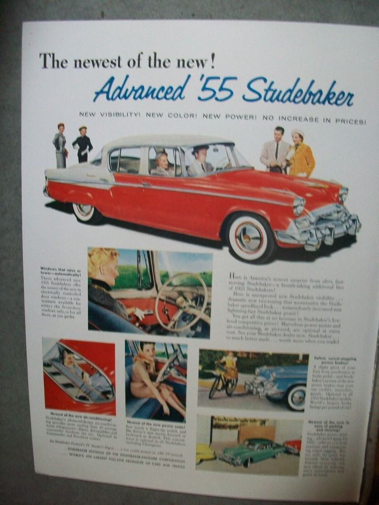 1955 55 Studebaker large mag color car ad