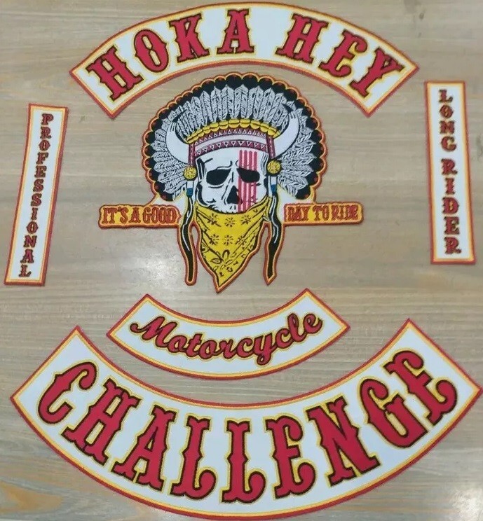 Hoka hey challenge 35cm iron on embroidered set