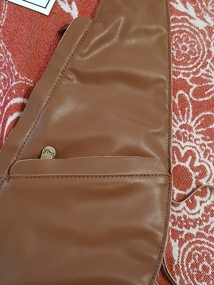 Sash Purse Leather Fringe Bag Brown