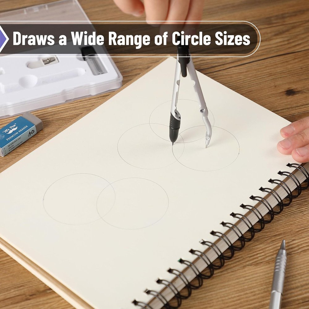- Convertible Compass, Extra Lead Refills, Compass Geometry Tool, Compass Dra...