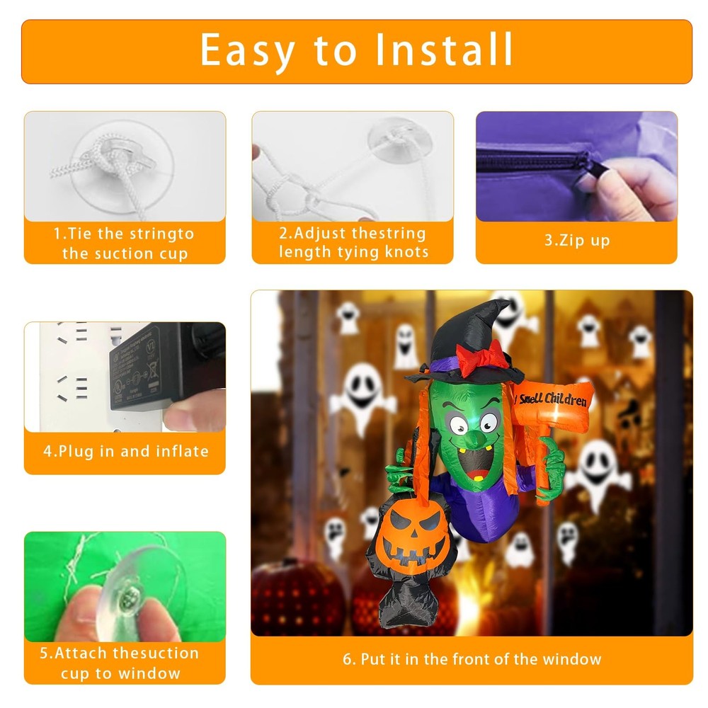 4.5FT Halloween Window Inflatable Decoration - Multi-colors