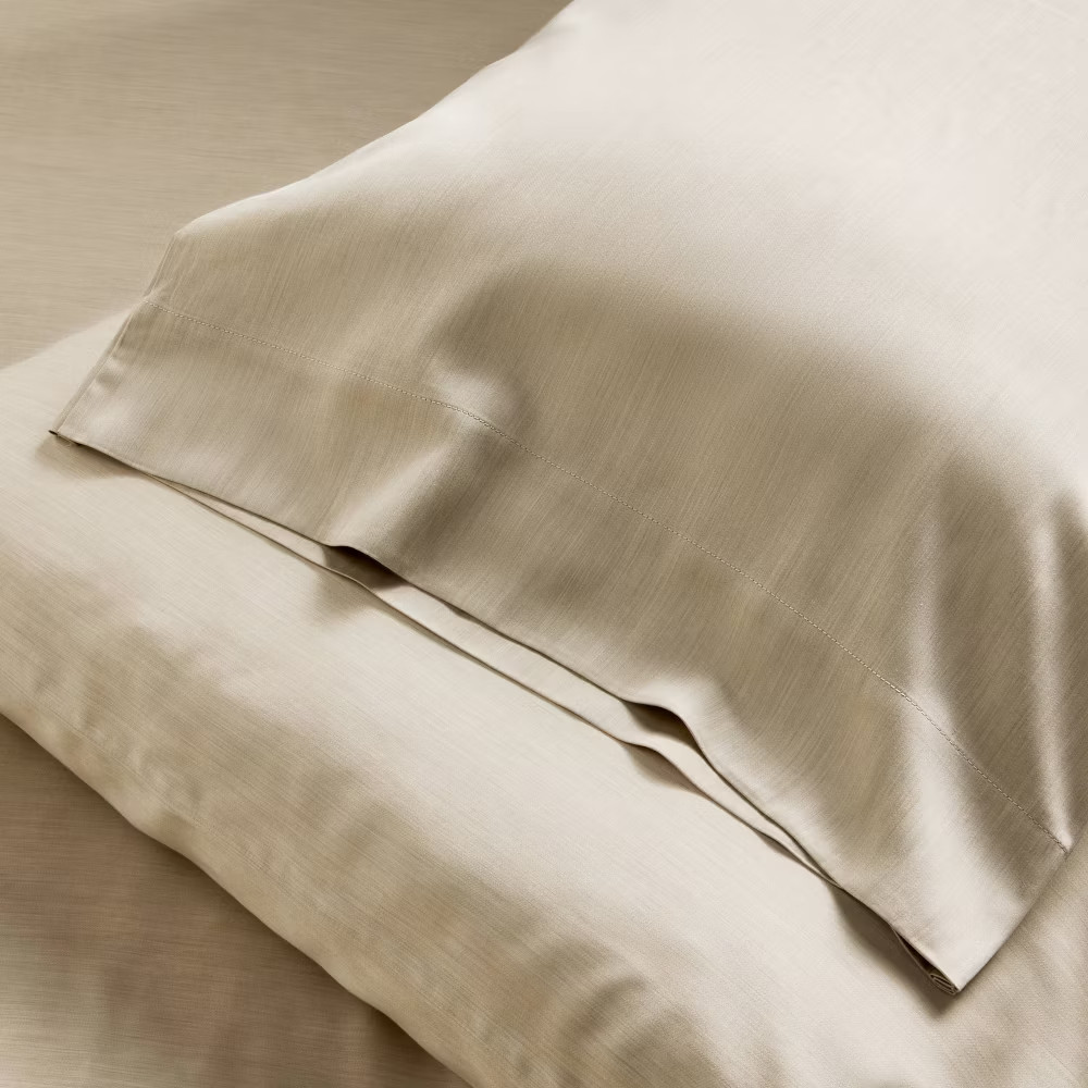 King 400 Thread Count Rayon from Bamboo Pillowcases Light Olive Green -