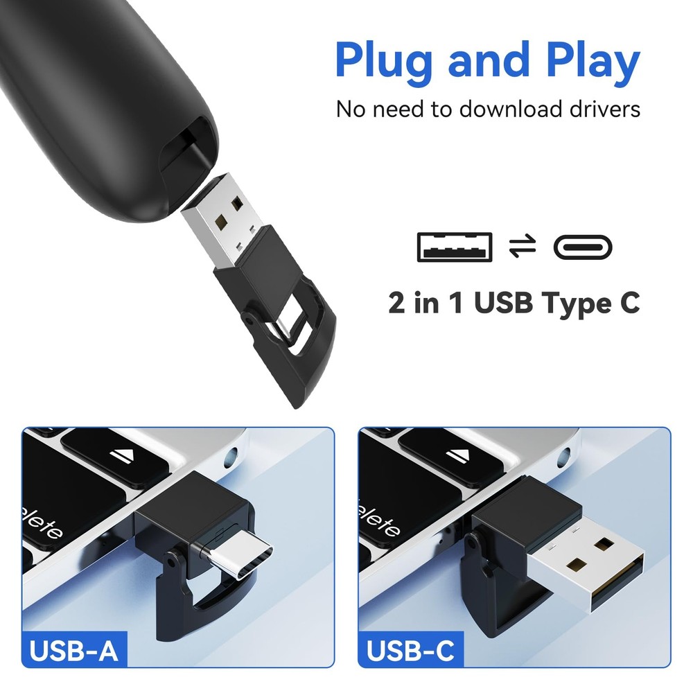 2 Units Presentation Clicker PowerPoint Presenter Remote Laser Pointer Projec...