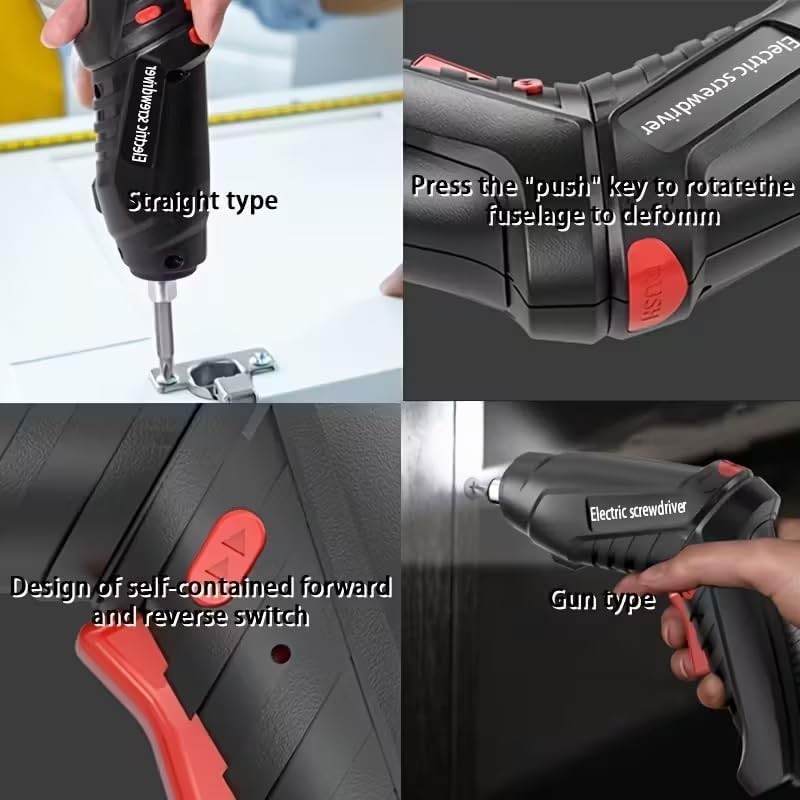 Versatile Cordless Screwdriver with 47-Piece Tool Set & Easy USB Charging