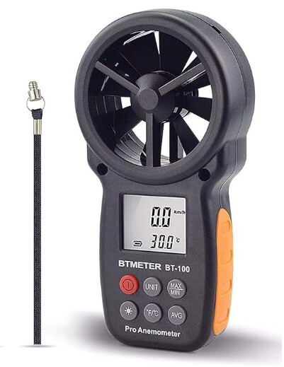 BTMETER BT-100 Handheld Digital Anemometer Wind Speed Meter 0.3~30m/s LCD Tester