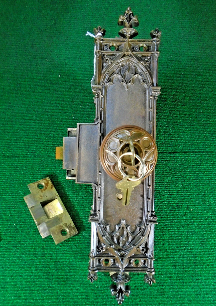 RARE CORBIN  'AMIENS' GOTHIC ENTRY LOCK w/KEYS - 1899 - FULLY RESTORED (14052)