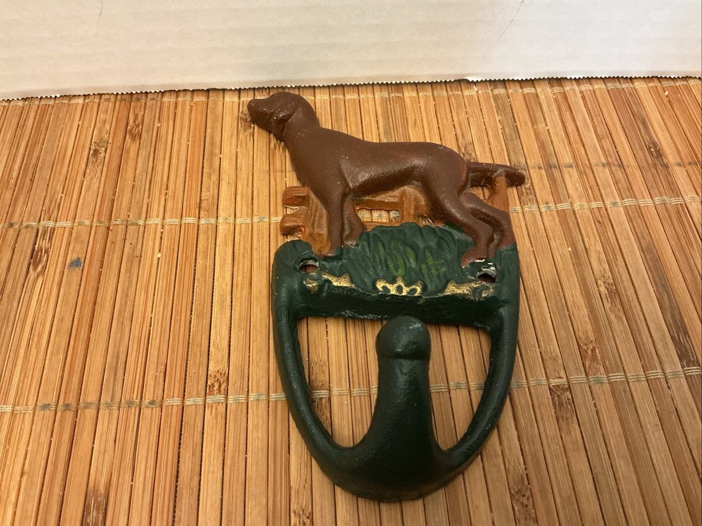 Pointer Cast Iron Wall Hook with mounting hardware Vintage Look For Dog Leash