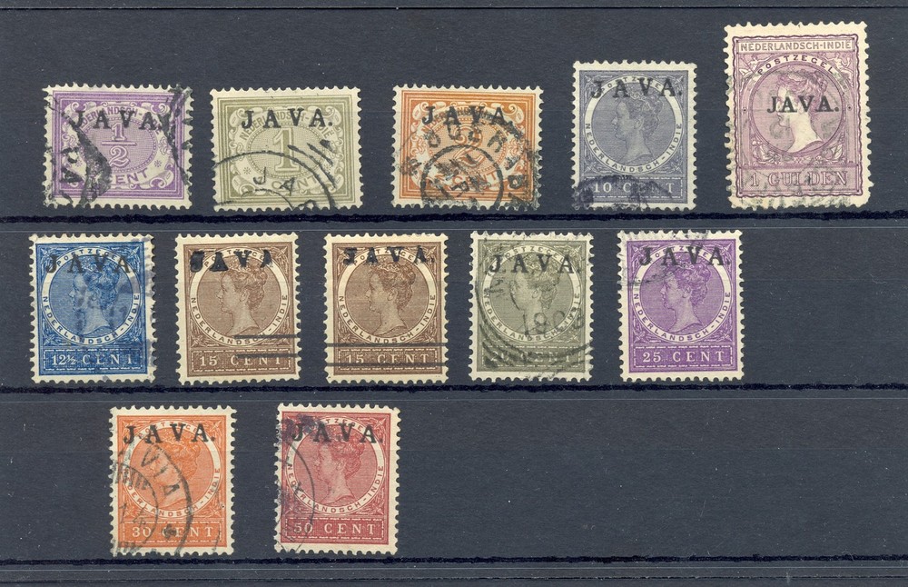 DUTCH INDIES-12 st =JAVA HOOGSTAAND -WE THINK FORGERIES-GOOD FOR REFERENCE -
