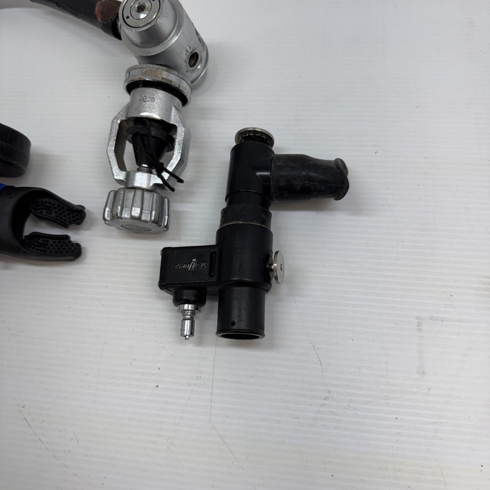 Vintage Poseidon Scuba Regulator Set First & Second Stage w/ Hose – Untested