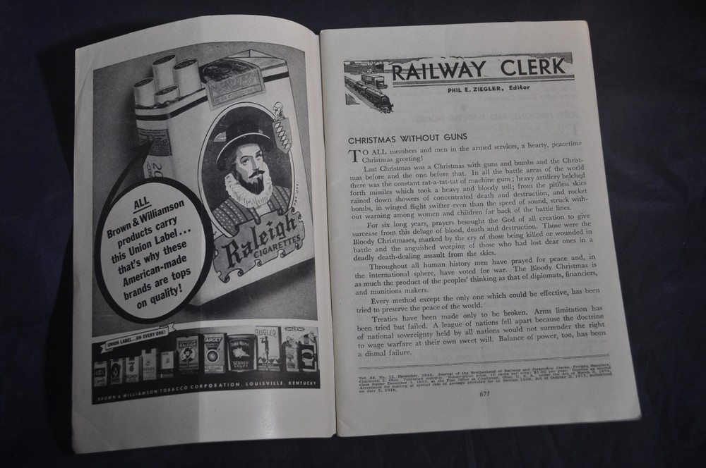 1945 Railway Clerk Magazine *CHRISTMAS ISSUE*