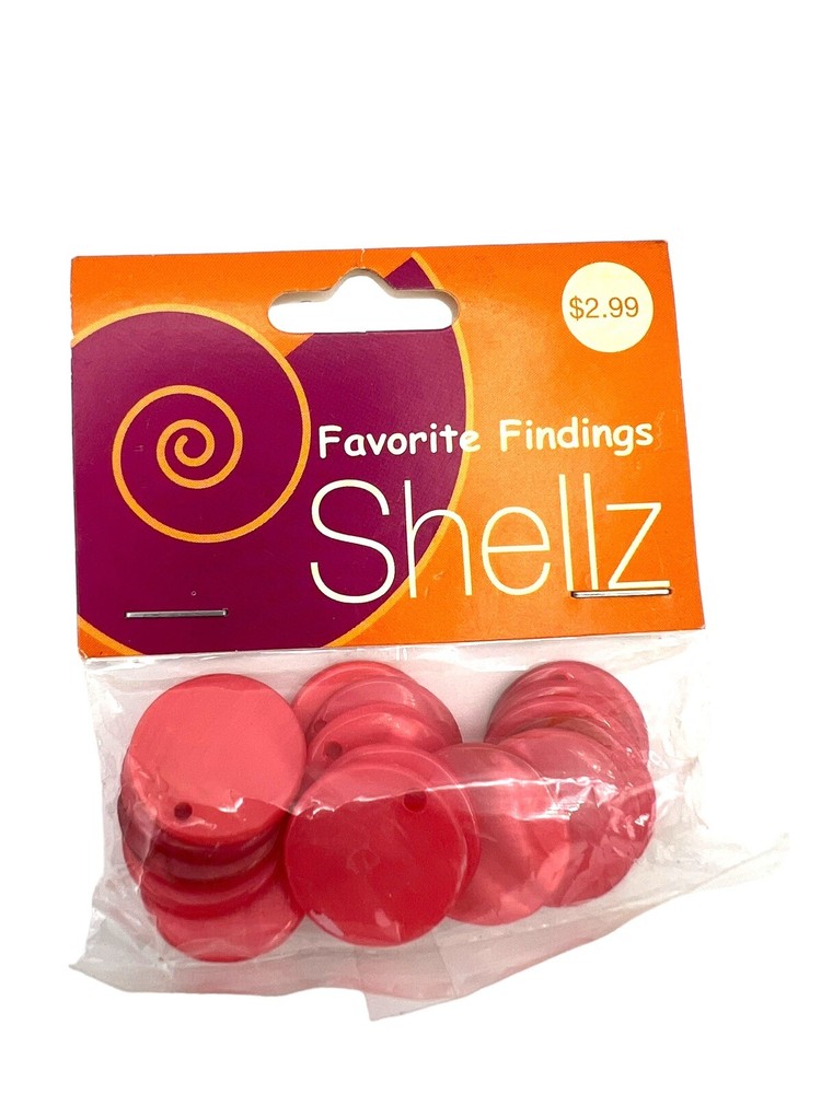 FAVORITE FINDINGS SHELLZ IRIDESCENT SHELL 1-HOLE BUTTONS Dangles Lot NOS