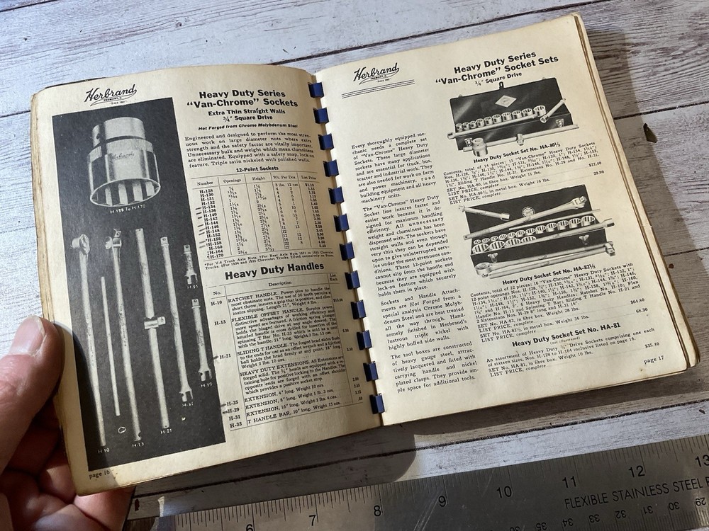 ORIGINAL 1937 HERBRAND VAN CHROME TOOLS CATALOG BOOK