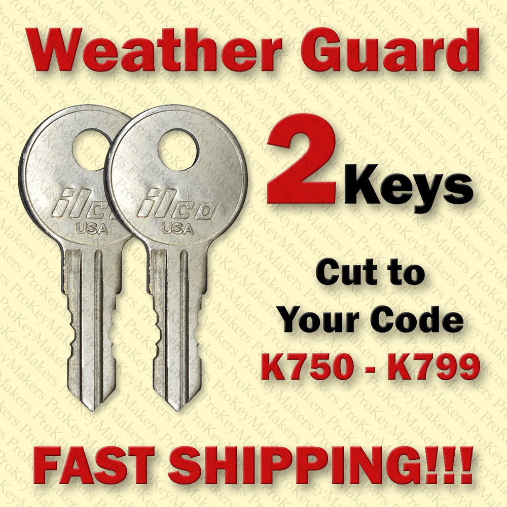 Weather Guard Truck & Toolbox Key / (2) TWO KEYS / Select your code  K750 - K799