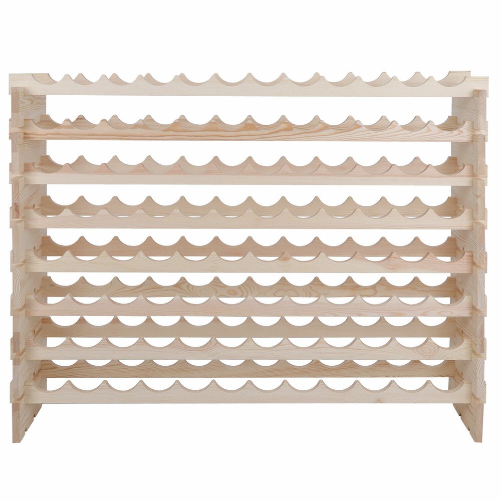 2PCS Wine Rack 96 Bottles Holder Stackable Wine Shelf Kitchen Display Organizer