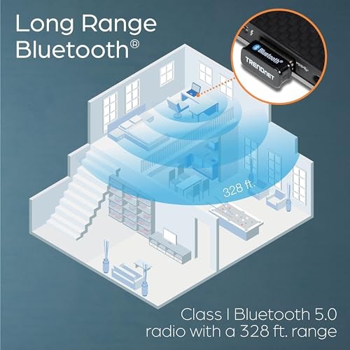 TRENDnet Micro Bluetooth 5.0 USB Adapter TBW 110UB for Windows PC 100m Range