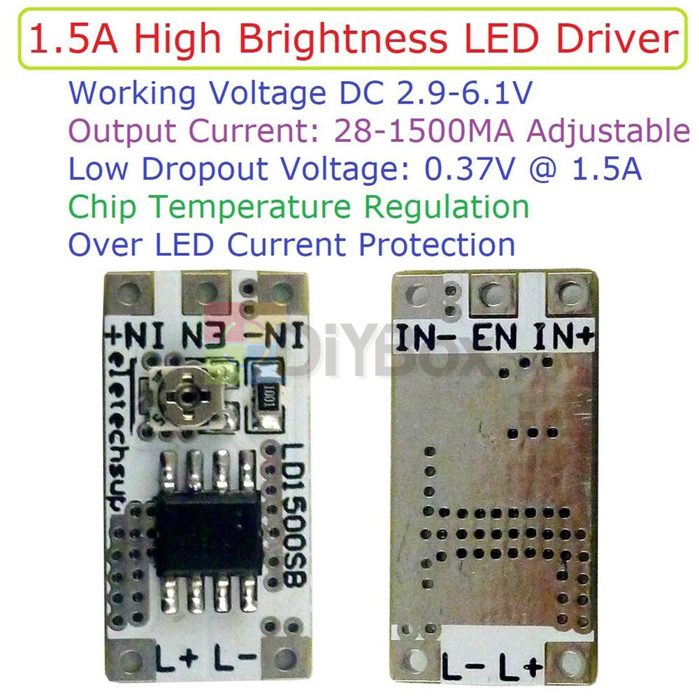DC 3~6V Adjustable Output Current LED Driver Module PWM Controller Converter