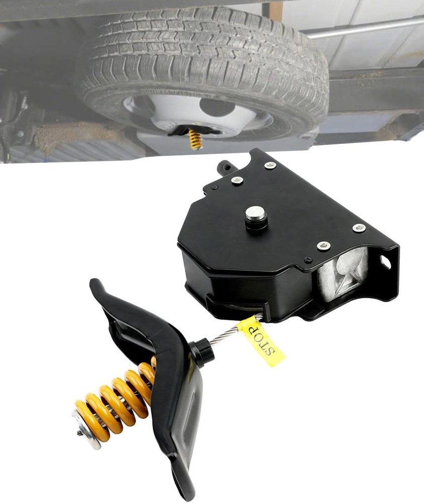 Universal Spare Tire Tyre Winch Hoist Carrier w/ Offset Cable Assembly 159056