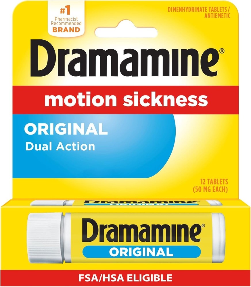 Dramamine Tablets Original Formula, 12 Tablets