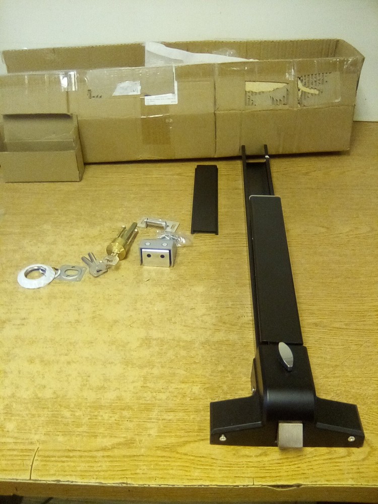 Commercial Push Bar Exit Device 63cm 42" Stainless Steel (Black)