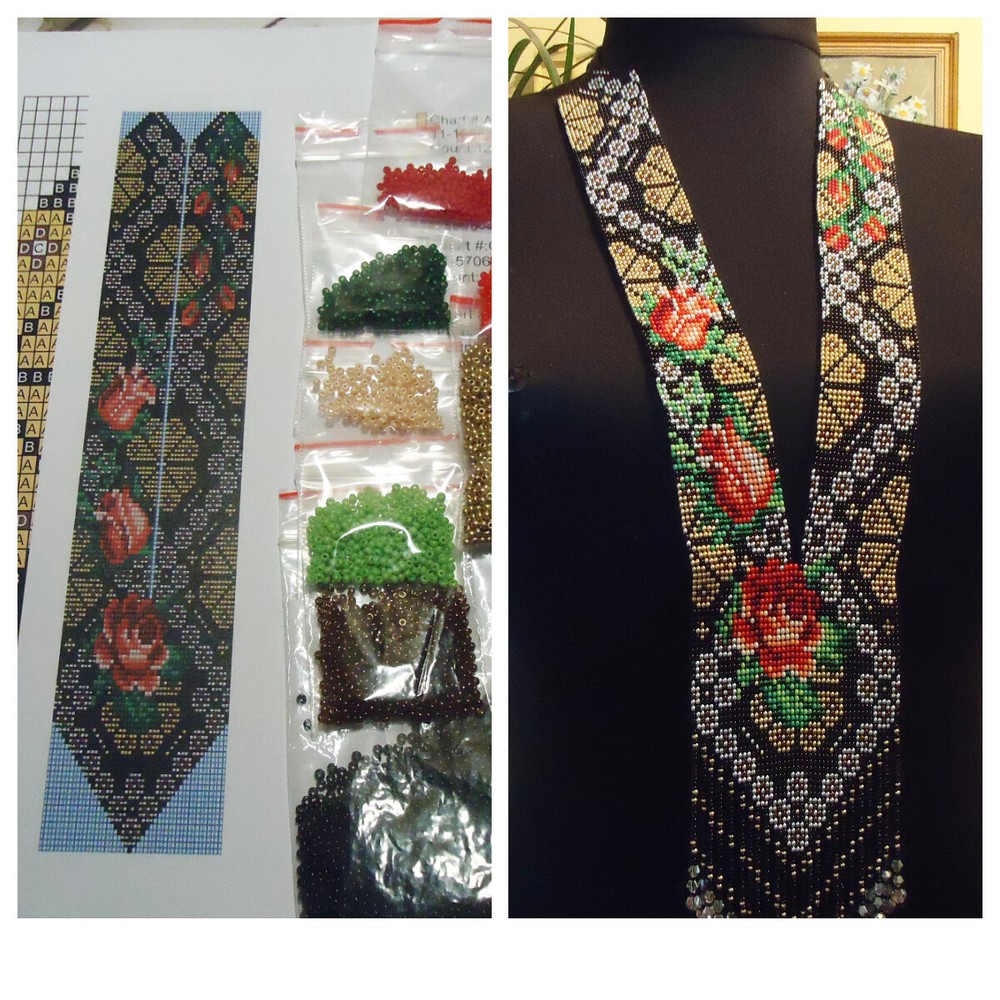 Kit for making a necklace gerdan. Beading Loom Pattern. #A3b