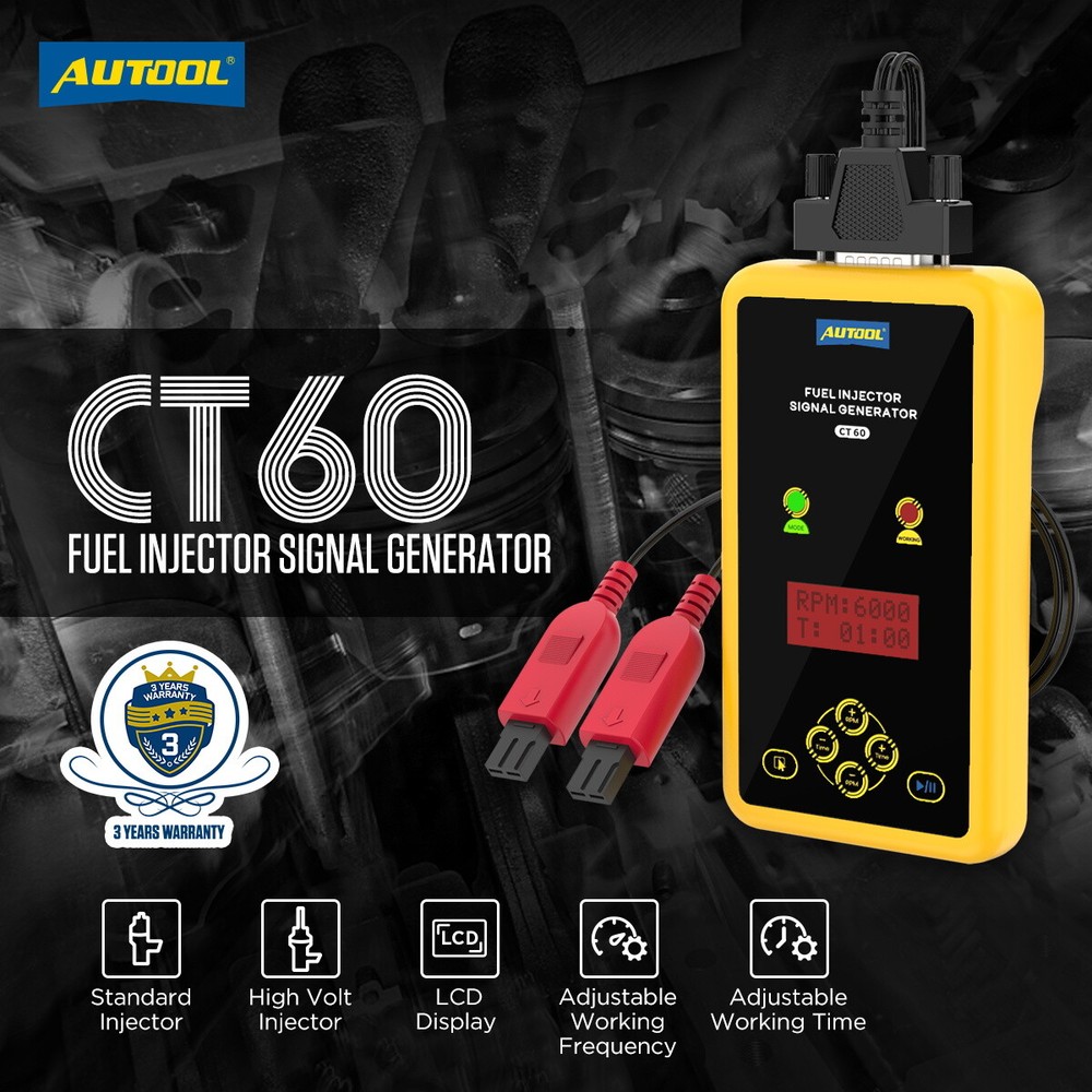 AUTOOL Ultrasonic Fuel Injector Cleaner Tester Machine Touch Screen Heating