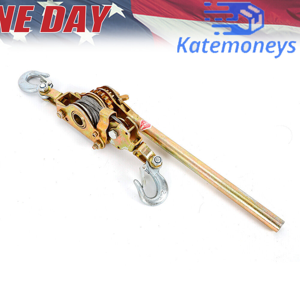 Heavy Duty Hand Puller 2TON Winch Pull Hoist Come Along Cable Lever Tool 4400LB
