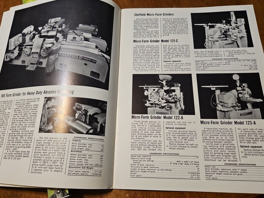 SHEFFIELD MACHINE TOOLS CATALOG 1001-68