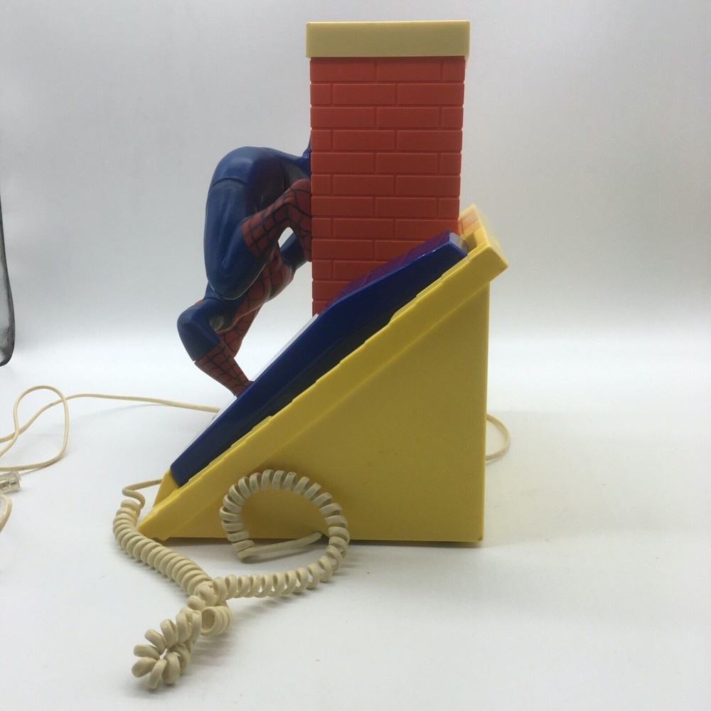 Marvel Spiderman Telephone Vintage 1984 Push Button Working Condition Landline