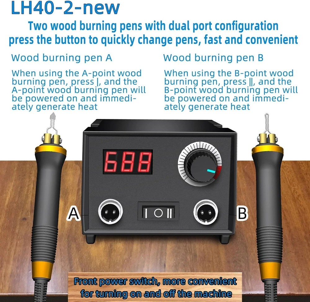 Professional Wood Burning Tool Kit with Adjustable Temperature and Tips
